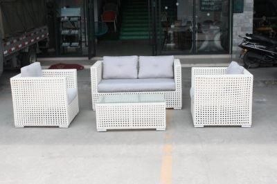 Unfolded Aluminum+Rattan Darwin or OEM 3 Seat Patio Rattan Furniture Sofa