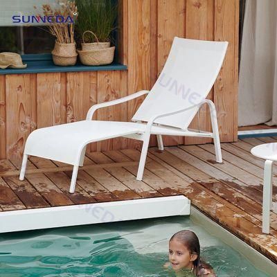 Patio Sun Lounge Chairs with Waterproof Textiline Mesh and Tensile Structures