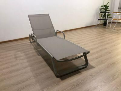 Textilene + Aluminum Colorful OEM Foshan Chaise Lounge Sun Lounger