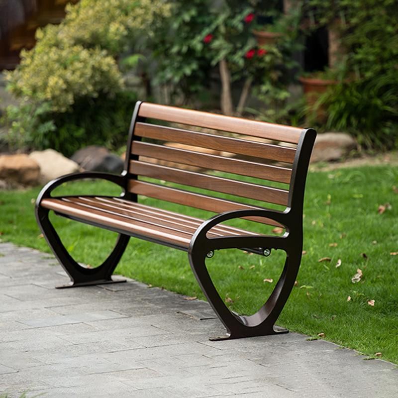 Outdoor Wooden Cast Iron Park Garden Bench