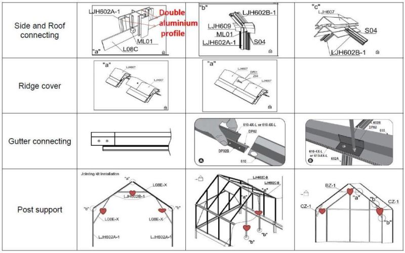 Smart Design Farming Use Polycarbonate Sheet Walk in Hobby Greenhouses Gazebo (RDGS0819-6mm)