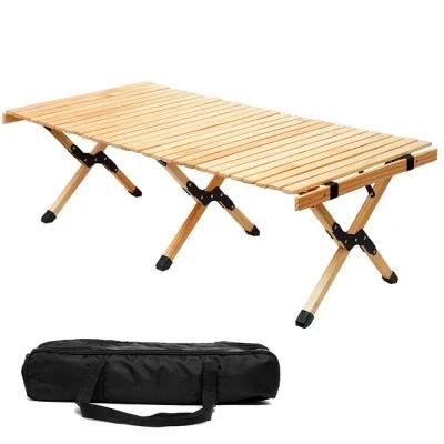 2022 Great Price Sturdy Solid Material Natural Wood Camping Table