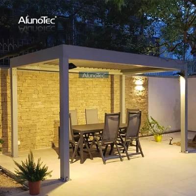 AlunoTec ECO Friendly Customized Color and Size Opening Roof Pergola with LED Light