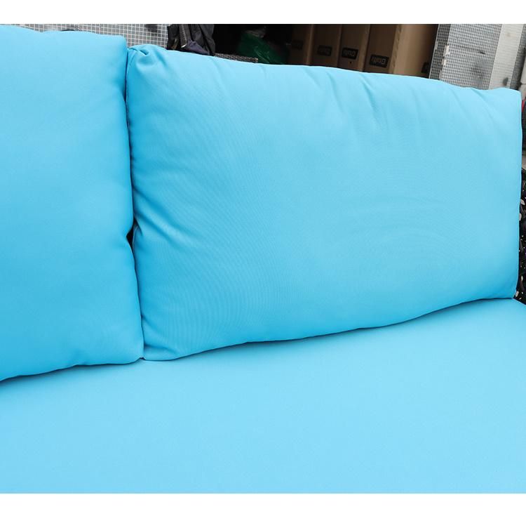 Elegant Home Design Rattan Furniture Garden Sofa Lounge Set with Wood Armrest