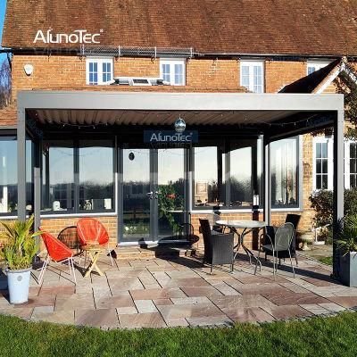 AlunoTec Sunshade Waterproof Garden Building Aluminum Gazebo Electric Pergolas Motorized Pergola