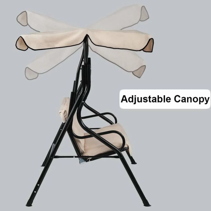 Suitable for 2 or 3 Person Weightlessness Garden Swing Chair with Sun Shadow Cover