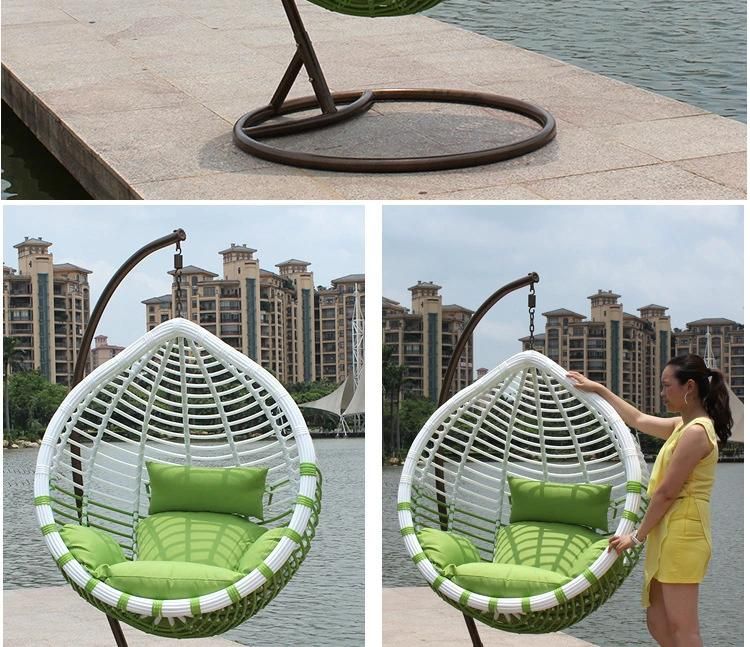 Modern Wicker Handmade Rattan Leisure Customized Garden Metal Swing Chair
