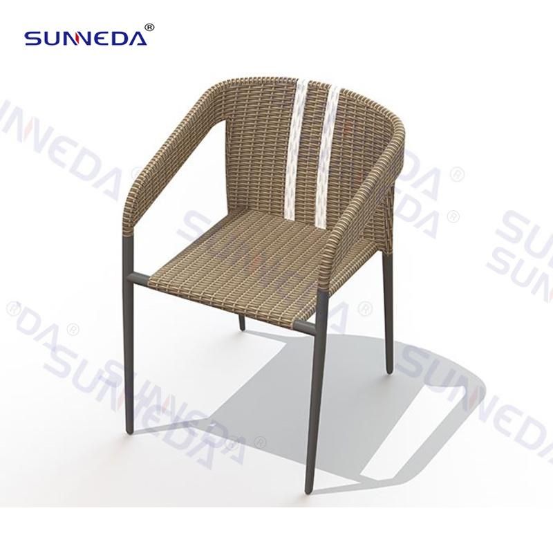 Outdoor Hotel Garden Waterproof Rattan Aluminum Alloy Dining Table and Chair Furniture Set