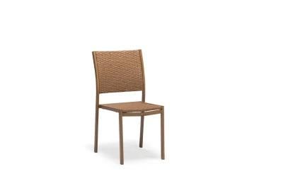 Outdoor PE Rattan Stackable Chair with Armrest
