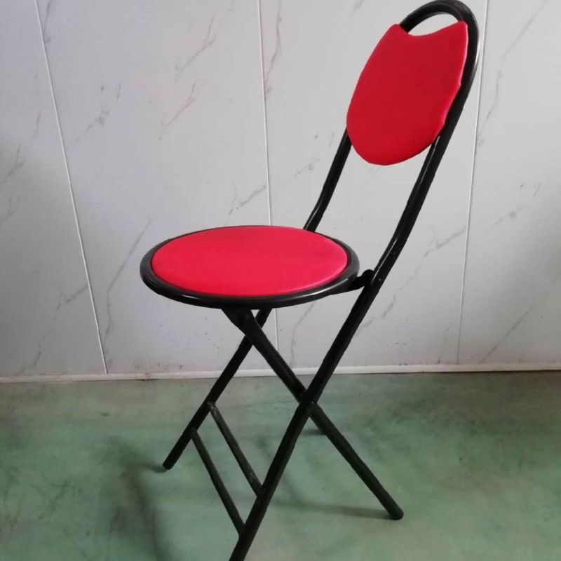 Padded Folding Chair for Outdoor and Indoor Basic Round Seat Folding Chair Esg17512