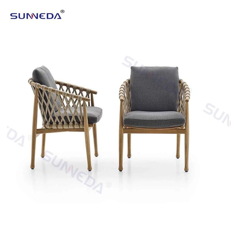 Courtyard Modern Outdoor Teak Wood Dining Table and Chair