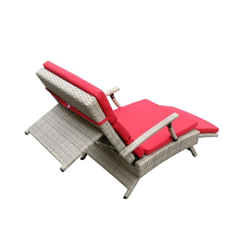 Garden Furniture Set Outdoor Pool Villa Aluminum Leisure Rattan Foldable Folding Audjustable Chaise Lounge