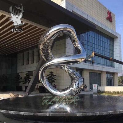 Outdoor Large Forging Sculpture Mirror Polishing Stainless Steel Decor Customized