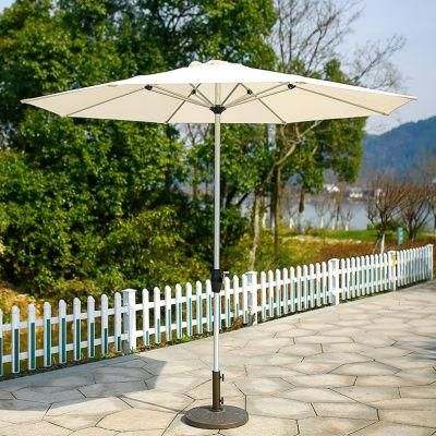 Hot Sale Solid Waterproof Metal Umbrella Leisure Beach Sun Parasol