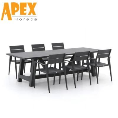 Outdoor Garden Balcony Aluminum Comfort Back Armchair Dining Chair Wholesale