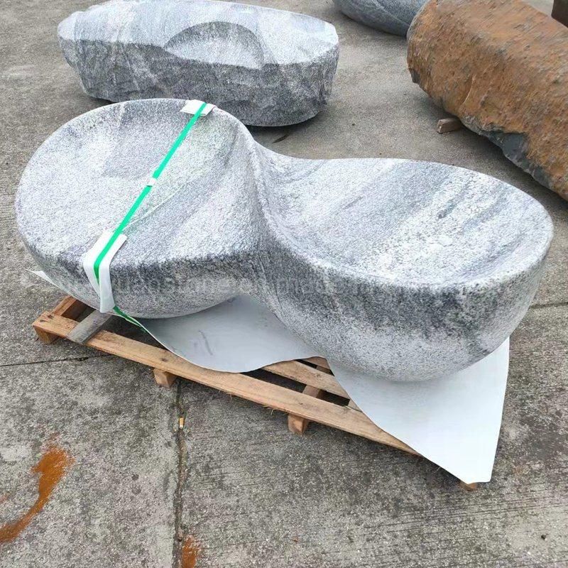 Granite Limestone Marble River Pebble Stone Bench for Park or Garden