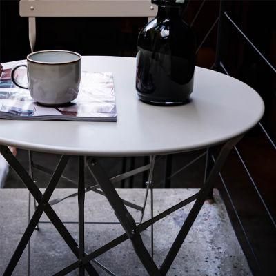 Outdoor Garden Round Table Nordic Style Patio Durable Backyard Dinner Folding Table Modern Dining Furniture