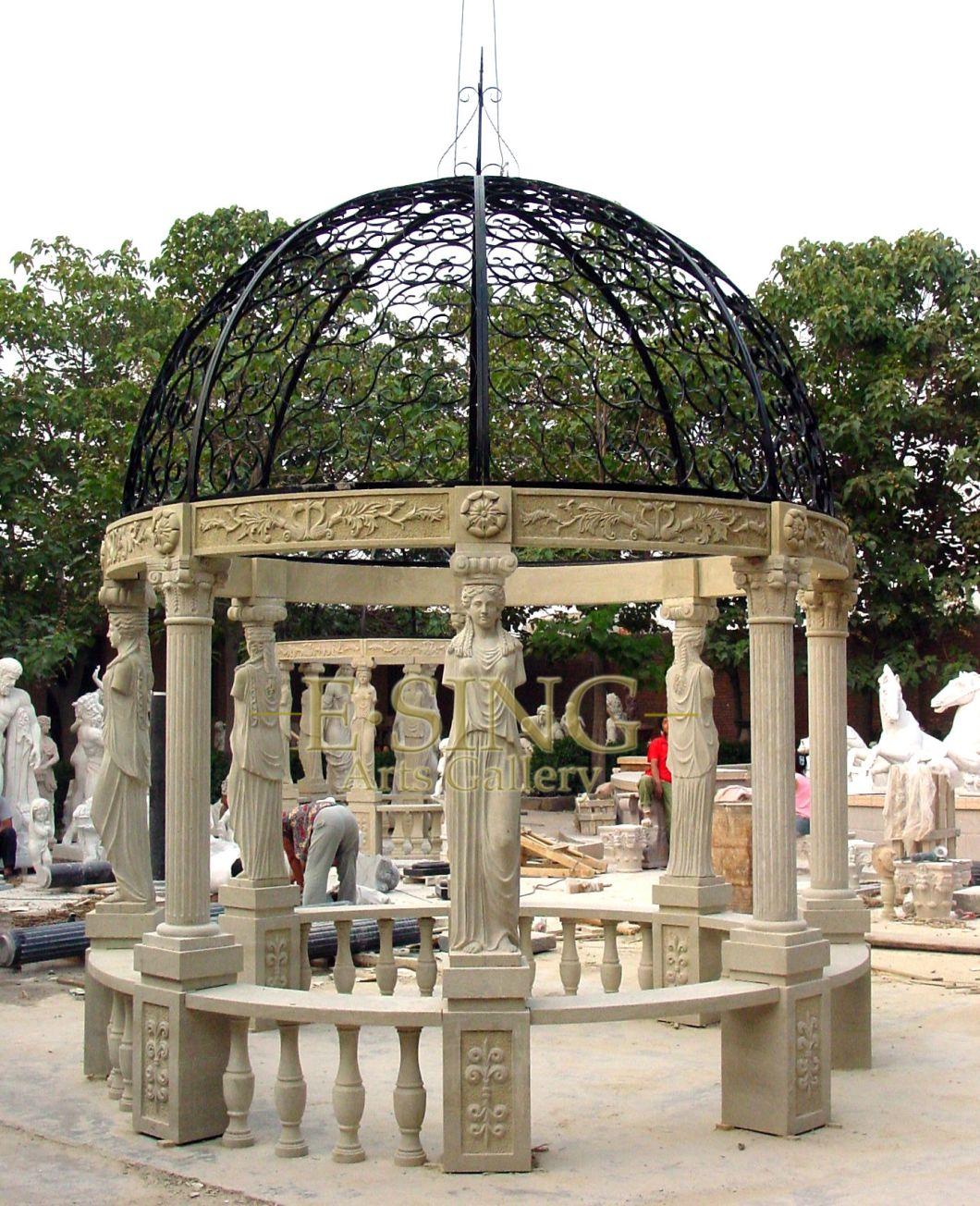 New Style Grand Marble White Outdoor Gazebo