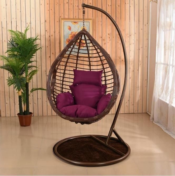 Modern Patio Metal Garden Outdoor Double Hanging Lounger Swing Chair