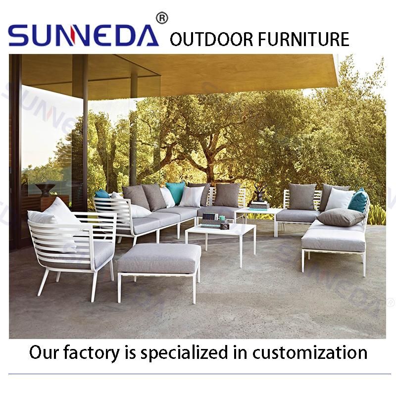 Luxury Metal Frame Sectional Sofa Patio Outdoor Garden Furniture Sofa Set