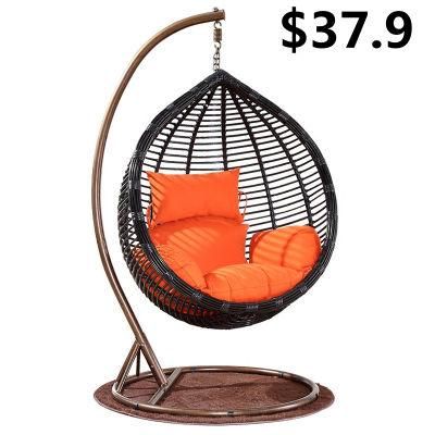 Round Coarse Ratten Patio Hammock Wicker Garden Egg Hanging Swing Chair