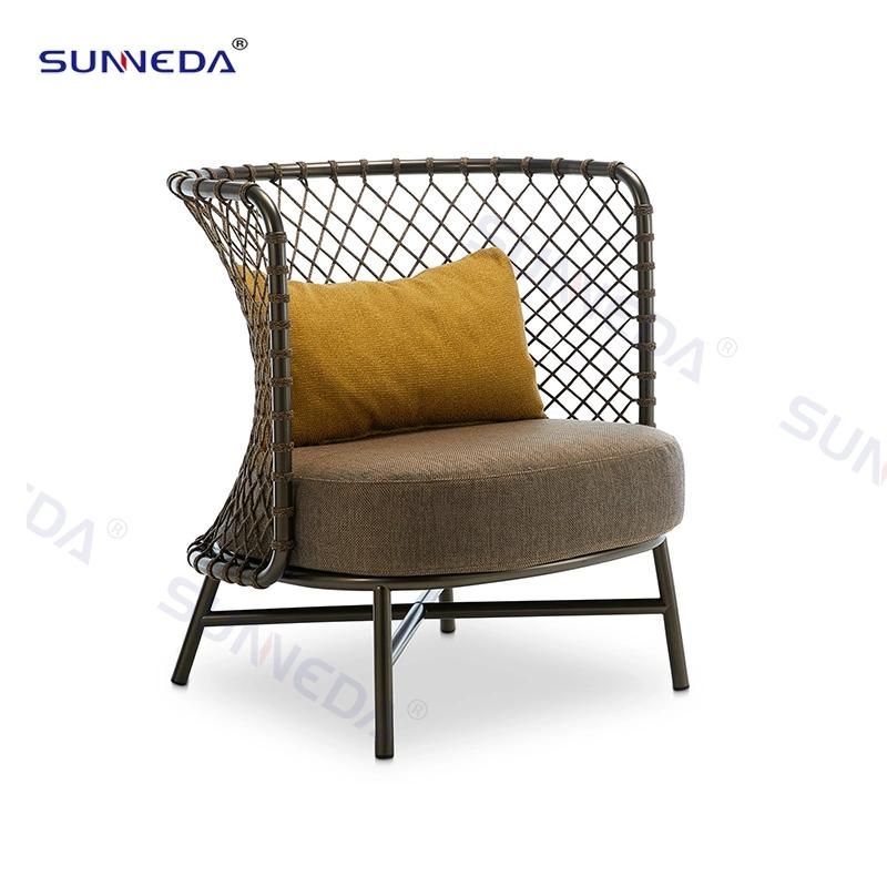 Backyard Lawn Comfortable Sofa Furniture Aluminum Rope Chair