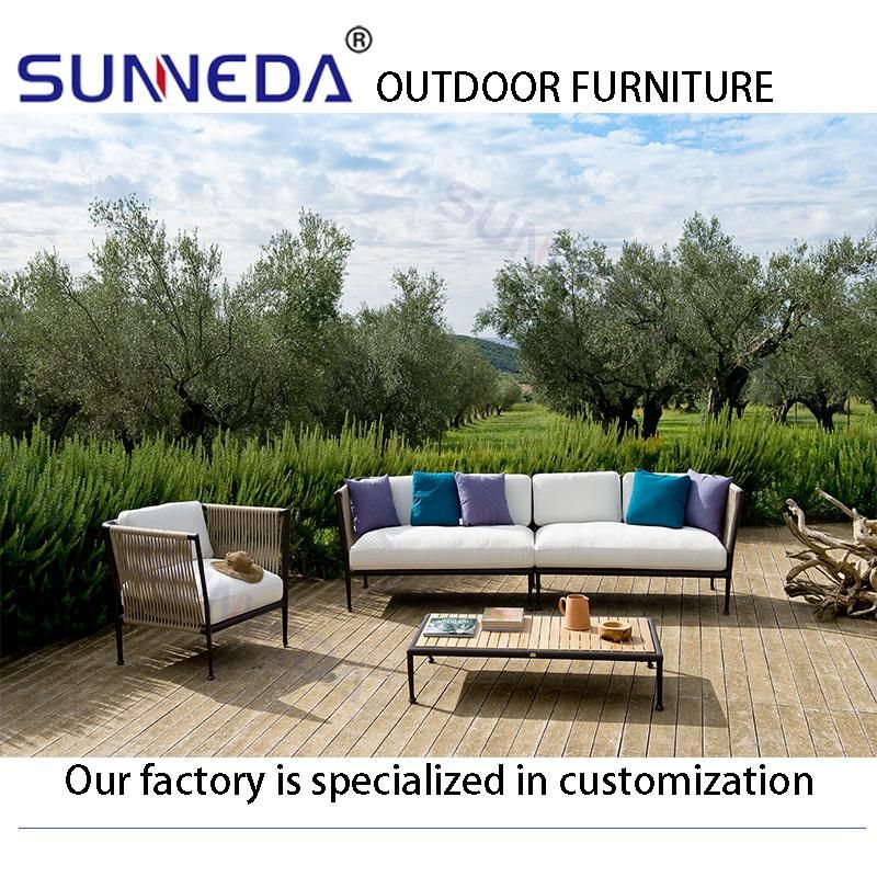 Aluminum Frame Garden Furnitures Woven Rattan Wicker Soft and Comfortable Sofa Sets