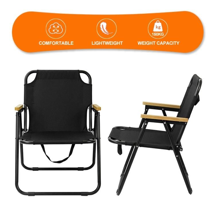 Lightweight Beach Wood Armrest Camping Folding Portbale Make up Chair