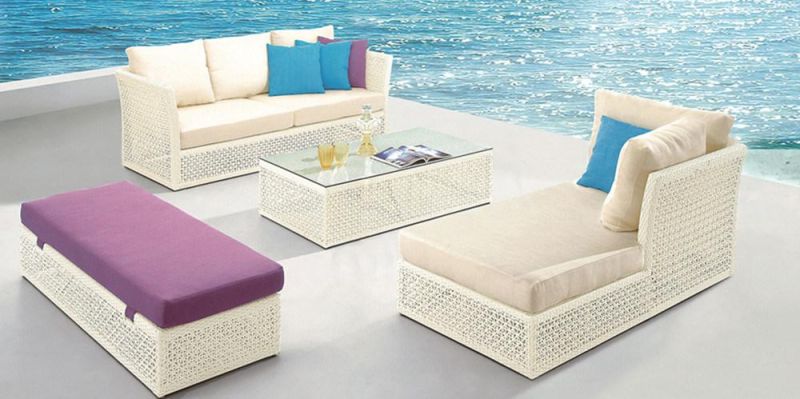 Wholesale PE Rattan Furniture Wicker Rope Woven Outdoor Garden Sofa