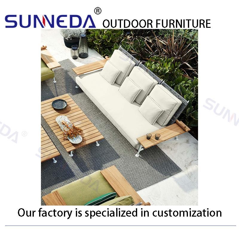 Nordic Style All Weather Best Selling Teak Sectional Outdoor Couch Set