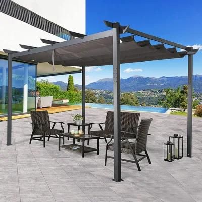 Aluminum Outdoor Retractable Canopy Pergola Garden Patio Gazebo