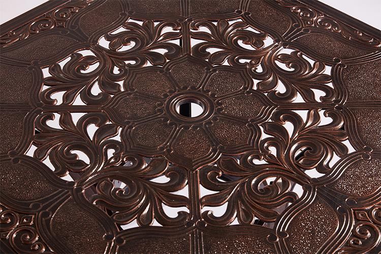 Cast Aluminum Table Square Dining Set Outdoor Table Large for Garden