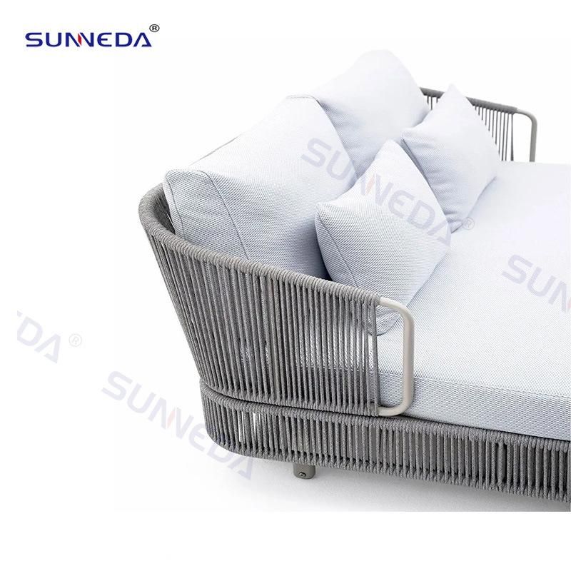 Modern Leisure Patio Webbing Aluminum Lounge Sofa Bed