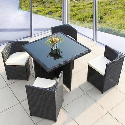 Rattan Table Chair Combination Outdoor Leisure Courtyard Villa Table Chair