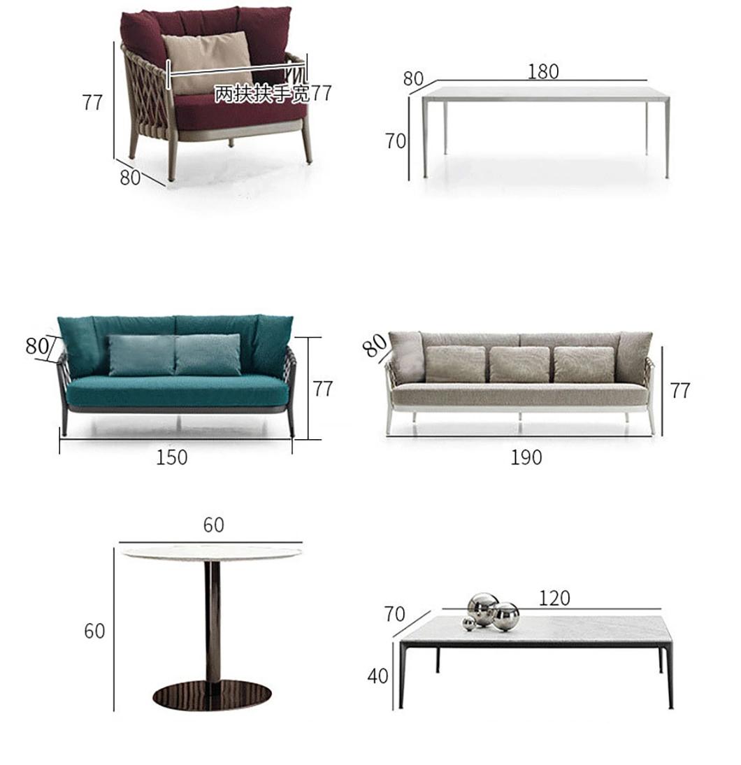 Hotel Outdoor Furniture Aluminum Frame Sofa Set Custom Cheap Wholesale