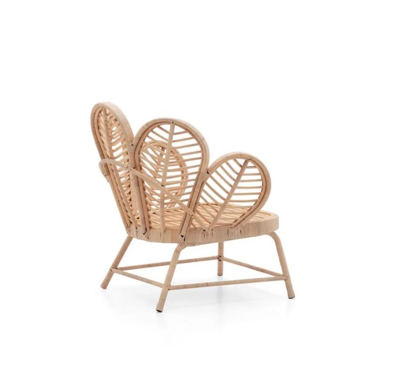 Outdoor Rattan Craft Event Chair Elegant Flower Design Sofa Chair Garden Party Wedding Natural Rattan Leisure Chair