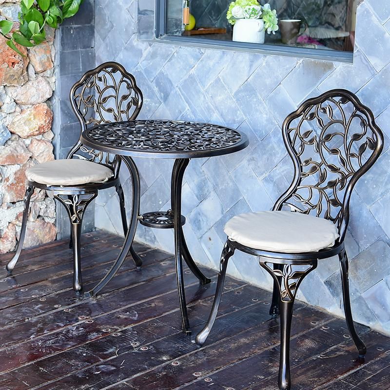 Unfolded and Garden Use Outdoor Cast Aluminum Table Set Furniture