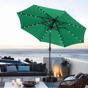 Market Patio Umbrella with Solar Lights Restaurant Pool Offse Umbrella for Garden