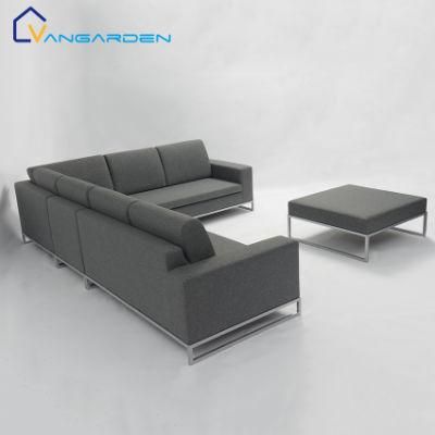 Foshan L Shape Glowing Garden Furniture Sofa Bed for Exterior or Outdoor Use