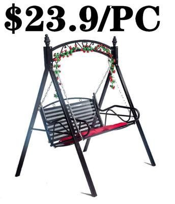 Wholesale Outdoor Hanging Metal Patio Double Garden Lounger Swing Chair