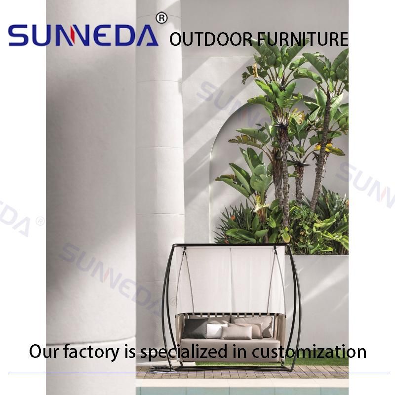 Beautiful Alu Frame Swing Soft Cushion Metal Frame Sun Lounger Set