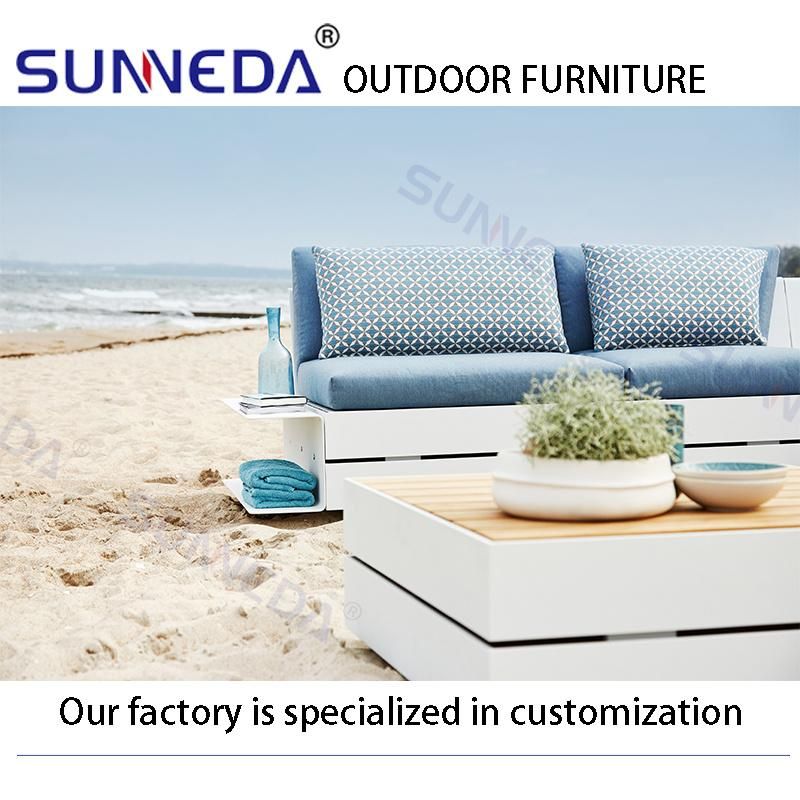 Big Square Aluminum Frame Morden Furniture Outdoor Chairs Garden Sofas Sets