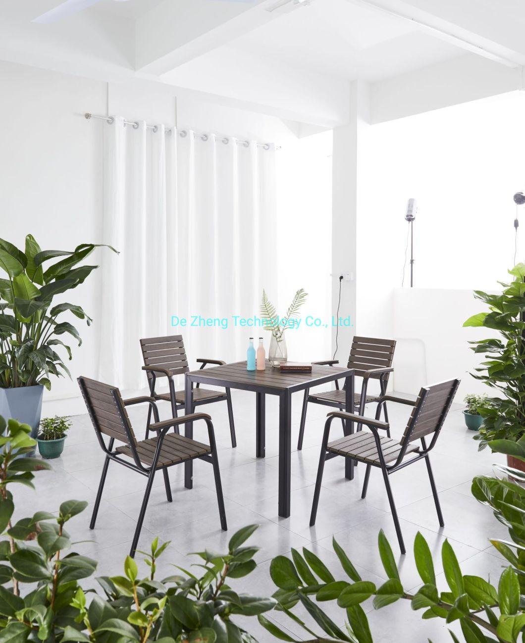 Commercial Used Outdoor Restaurant Garden Polywood Garden Chairs Set with Umbrella