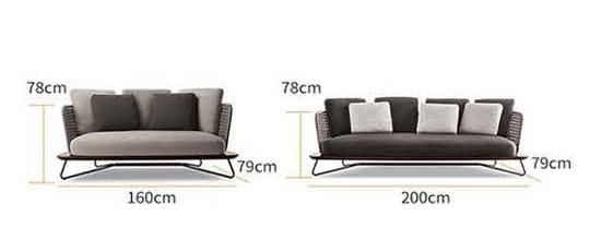 Modern Lasted Design Outdoor Furniture Metal Leg Rattan Woven Outdoor Garden Leisure Single Two Seater Sofa