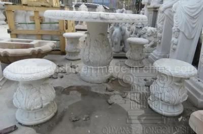 Marble Garden Furniture Decoration Granite Table and Stools Set