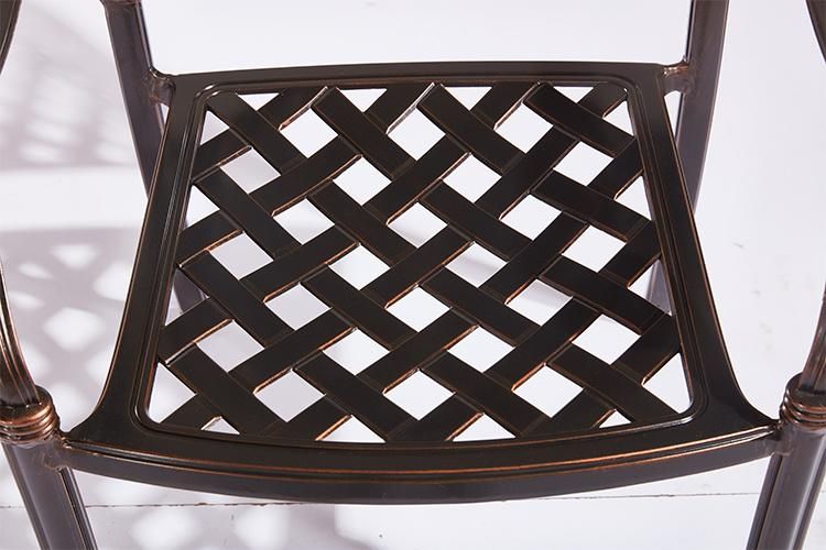 Factory Direct Sale Garden Metal Cast Aluminum Patio Dining Chairs with Arms