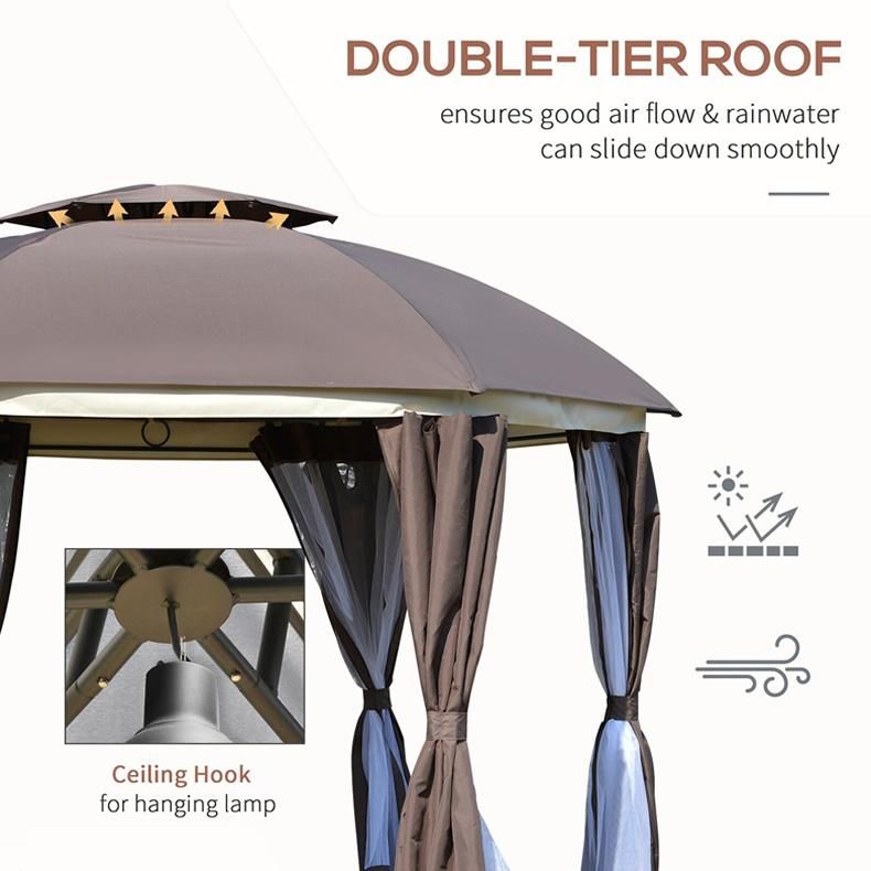 Outdoor Folding Gazebo Canopy Tent with Mosquito Netting