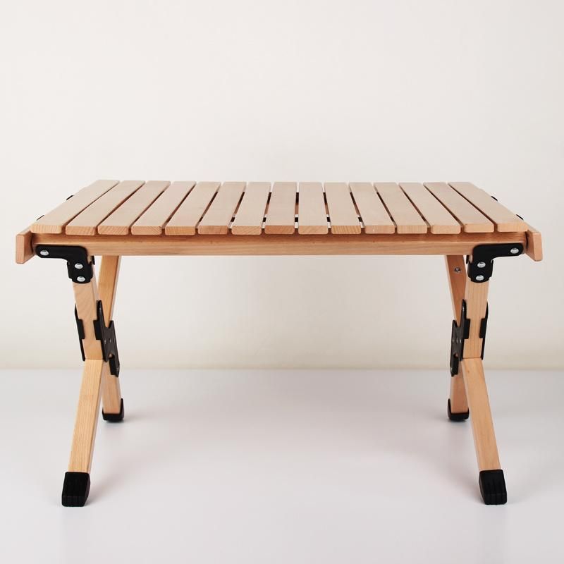 Wholesale Beech Wooden Table Outdoor Roll Table Camping Wooden Folding Table