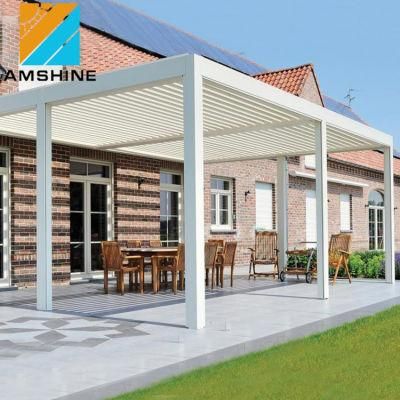 Bio-Climatic Waterproof Pergola Adjustable Louvered Roof Greenhouse Aluminum Outdoor Gazebo