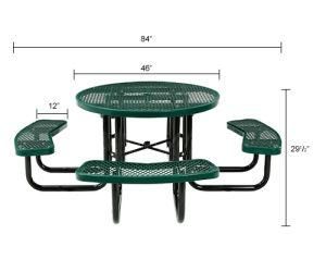 Round Mesh Picnic Table for Garden &amp; Park